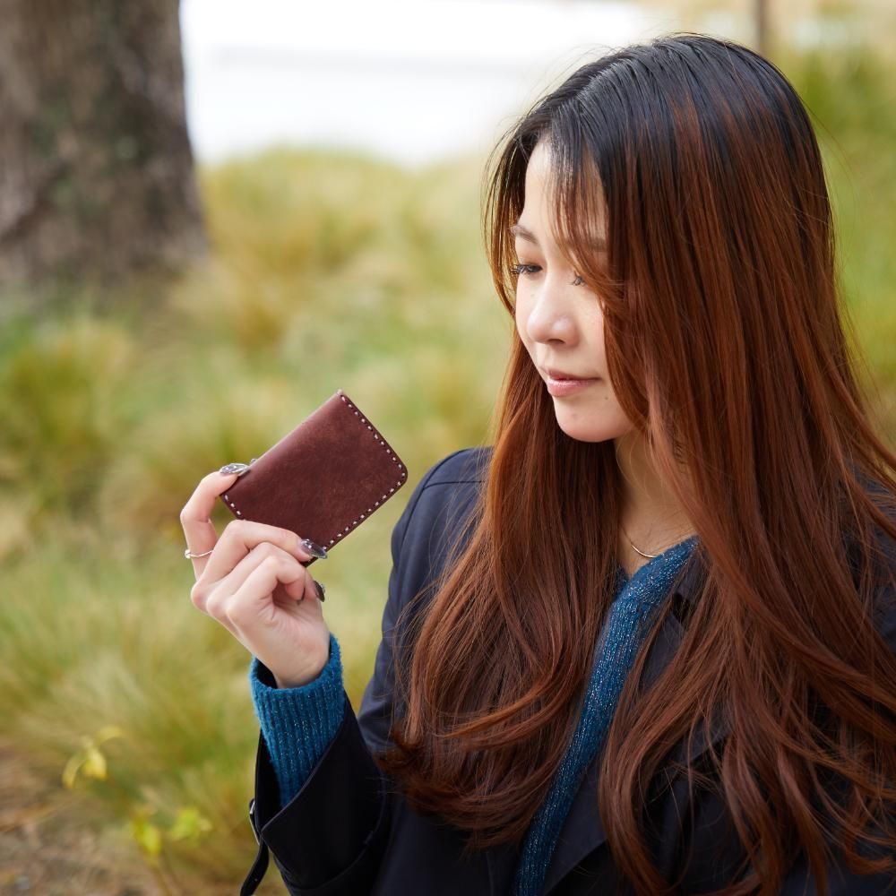 haaki Leather Veined Wave Coin Purse【豊岡財布】